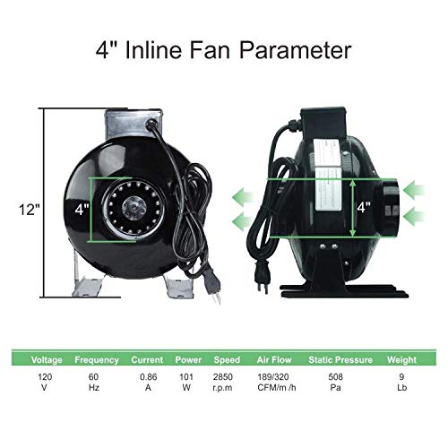 4 inch Ventilation Kit for Grow Tents Growing Room