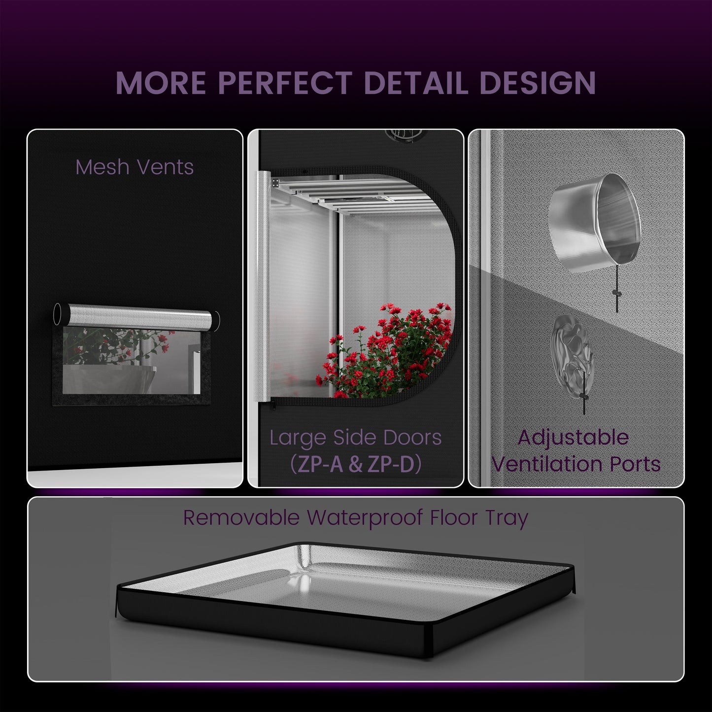 Grow Kit 2'X4' (48"x24"x60") Grow Tent with 200W Led Grow Light