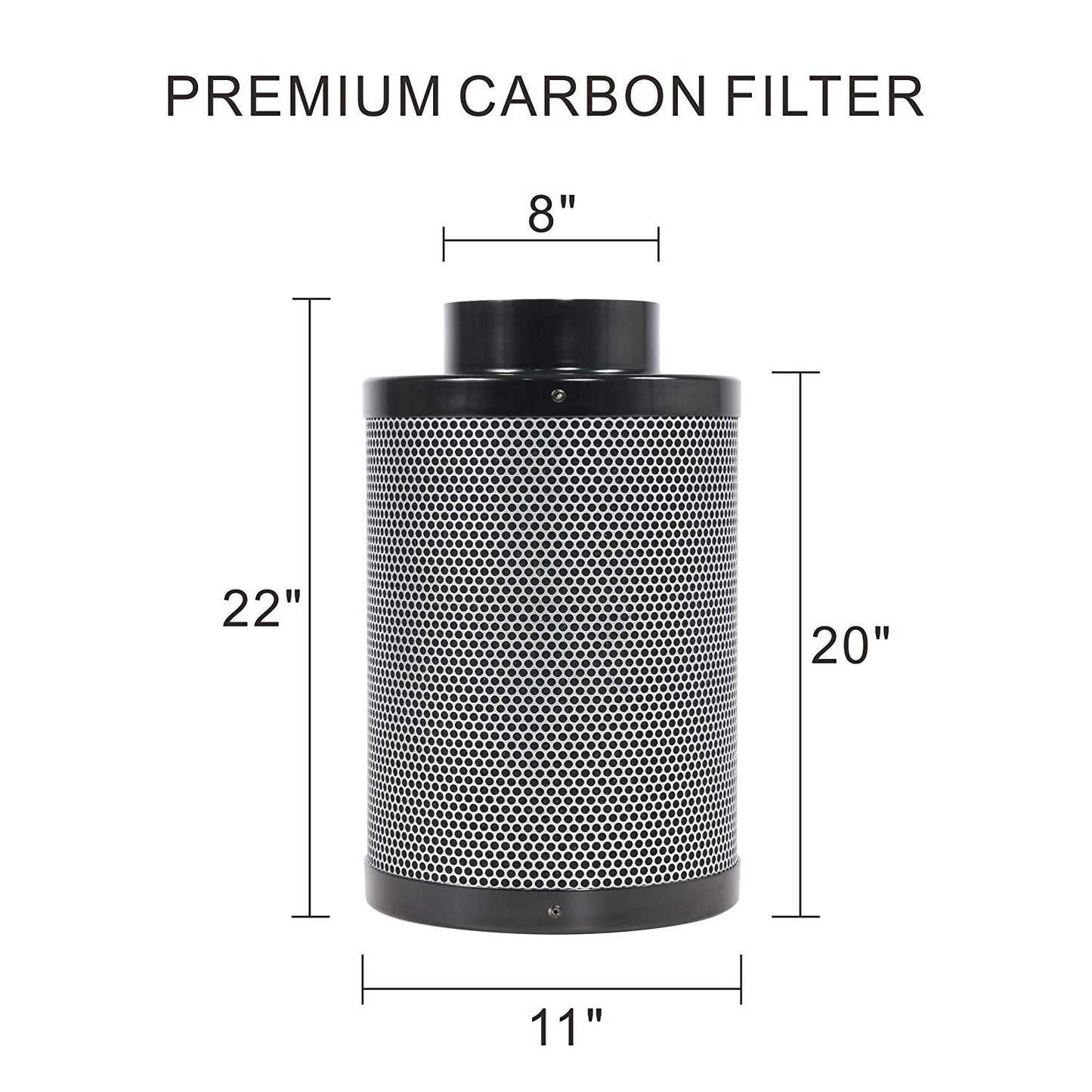 8'' Ventilation Kit - Carbon Filter Inline Duct Fan