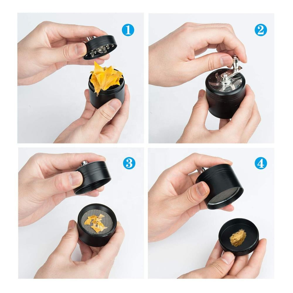 Dry Herb Tobacco Grinder 2.2 Inch 4 Piece