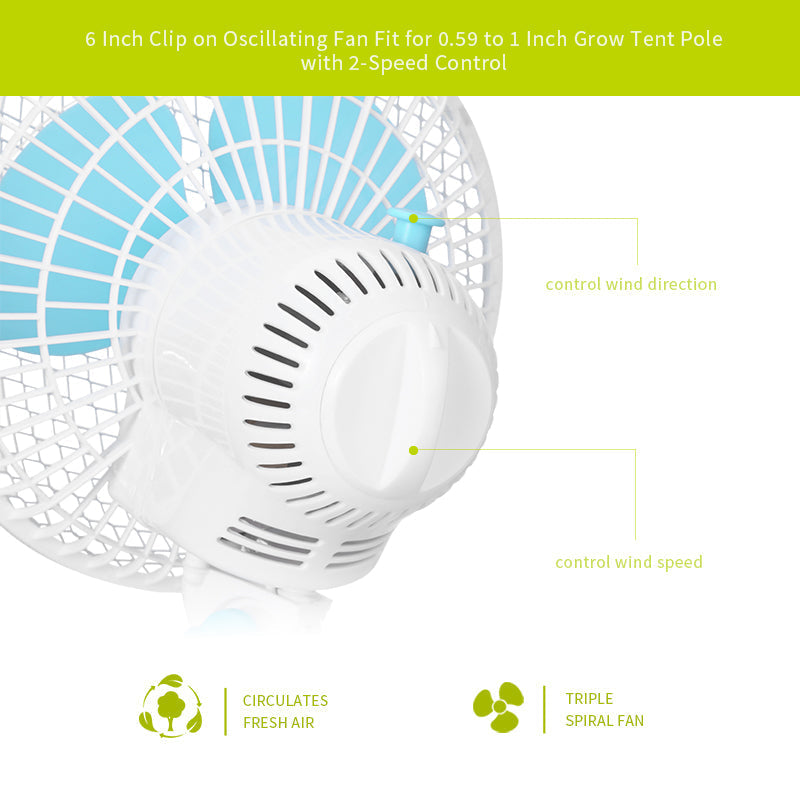 6 Inch Clip Fan for Grow Tent
