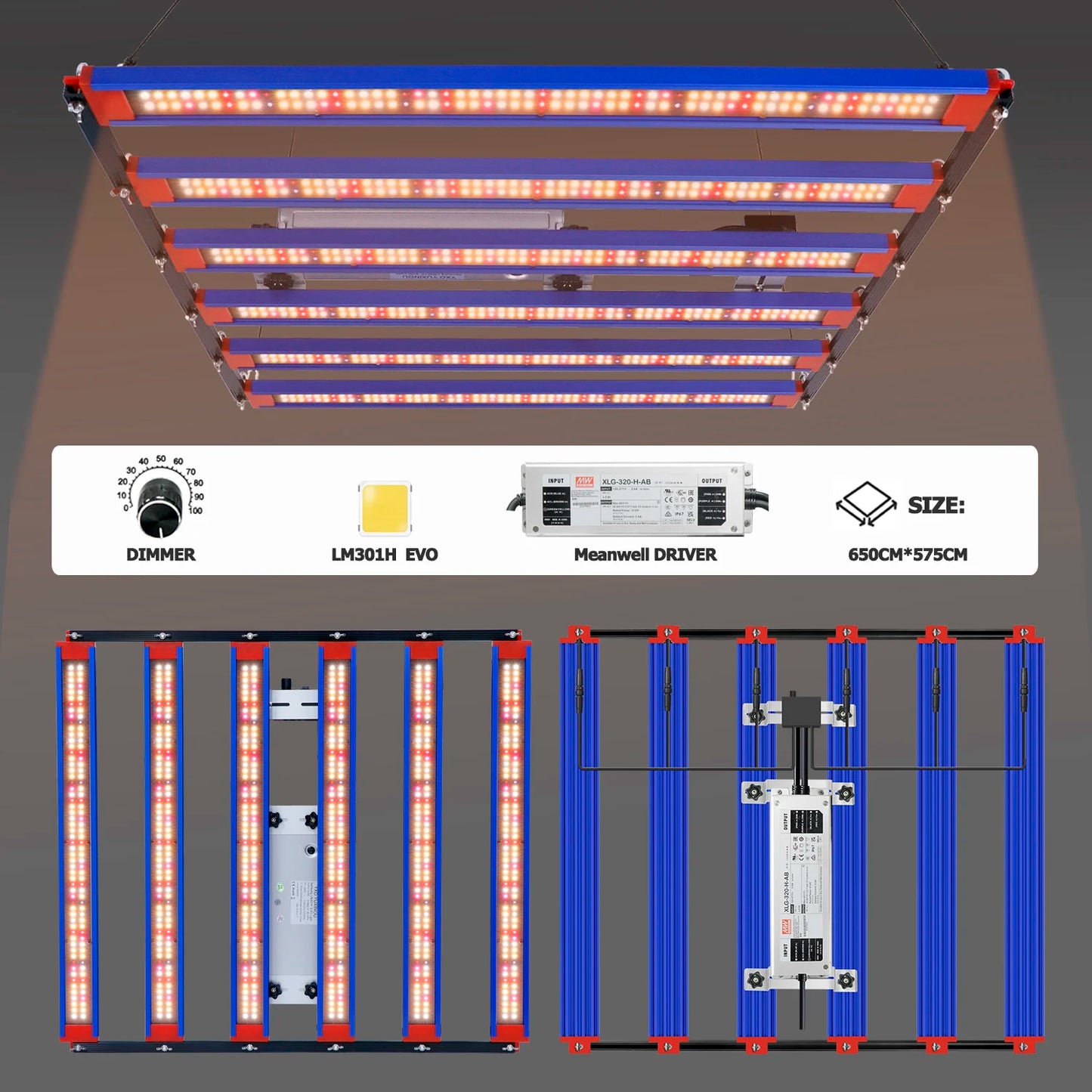 320W LED Grow Light Full Spectrum UV IR