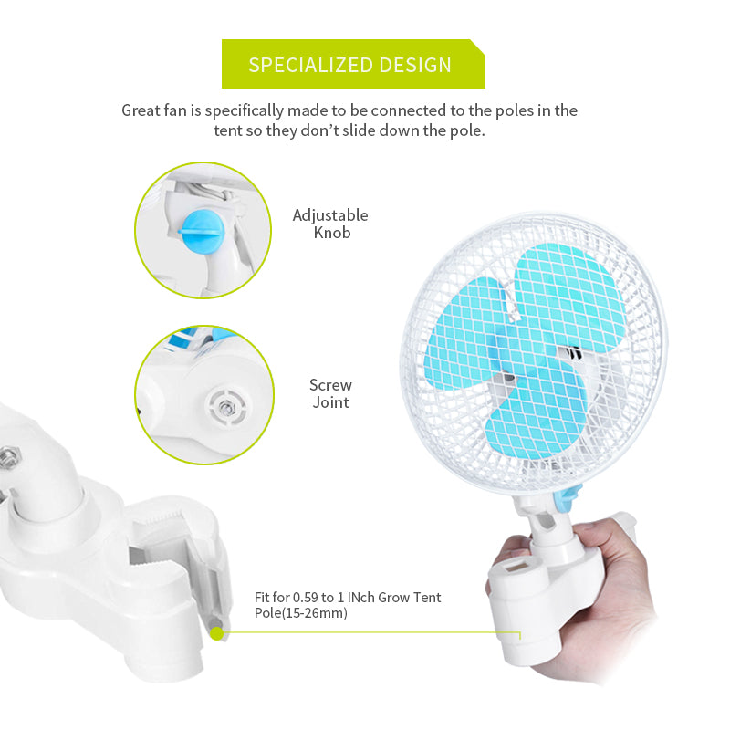 6 Inch Clip Fan for Grow Tent