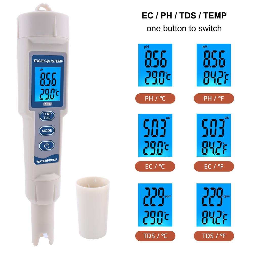 Temperature Tester 4 in 1 PH/TDS/EC/ Meter