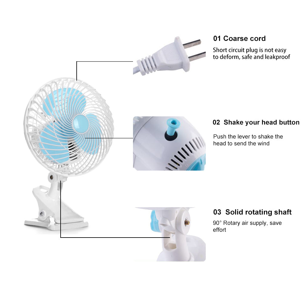 6 Inch Clip Fan Fit for Grow Tent 3-Speed Control