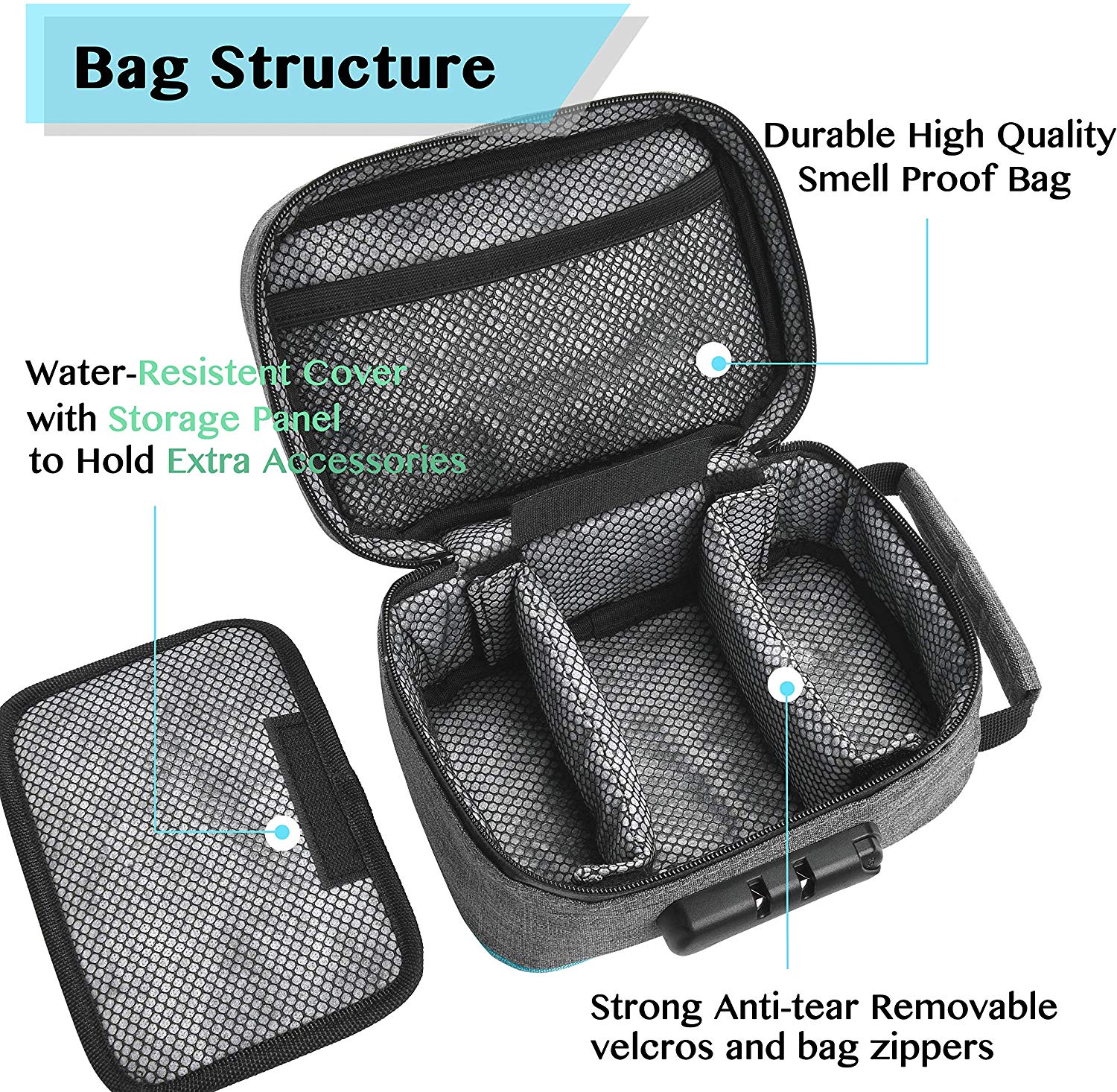 Odor Proof Storage bag for Medical and Recreational Essentials, Herbs, Concentrates, Pipes, Grinders