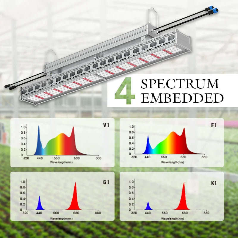 700W LED Grow Light For Hydroponic Greenhouse Waterproof Slim Design