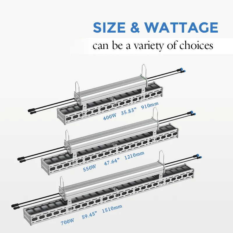 700W LED Grow Light For Indoor Plant Hydroponic High Bar IP65 Waterproof Slim Design