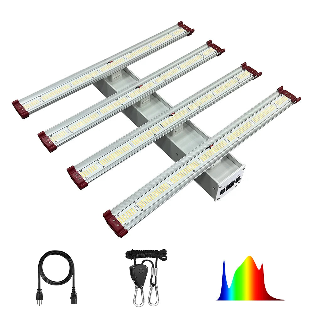 LED Grow Lights 200W 400W 600W 4 Bar Full Spectrum for Indoor Plants Thailand Warehouse