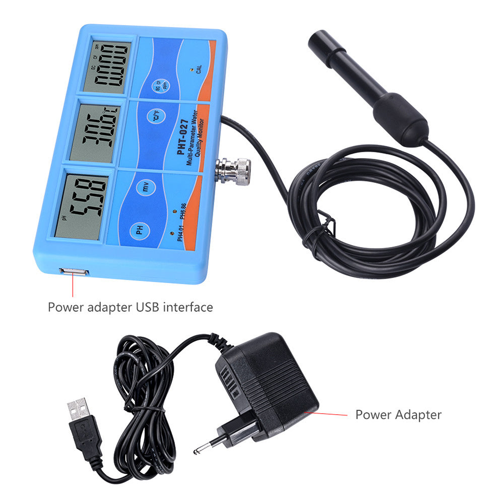 6 in1 Digital LCD Multi-Function pH/EC/CF/TDS(PPM) Water Quality Tester