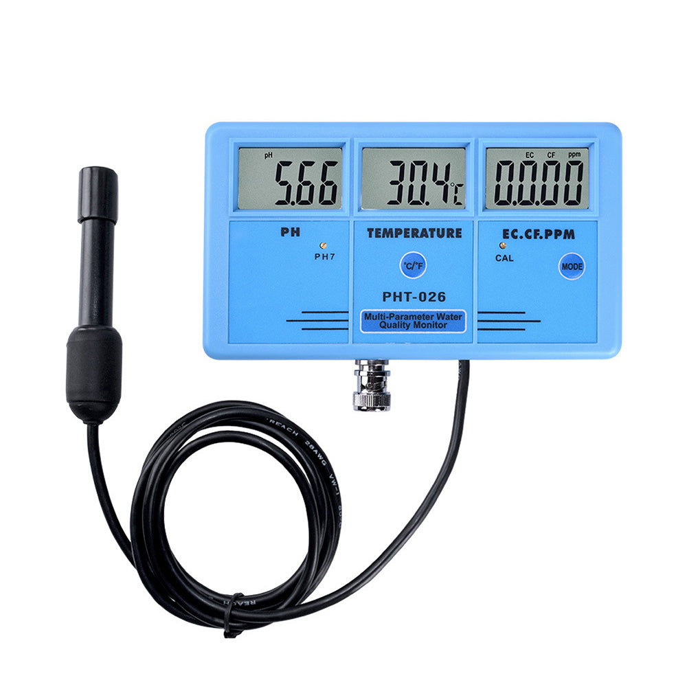 6 in1 Digital LCD Multi-Function pH/EC/CF/TDS(PPM) Water Quality Tester