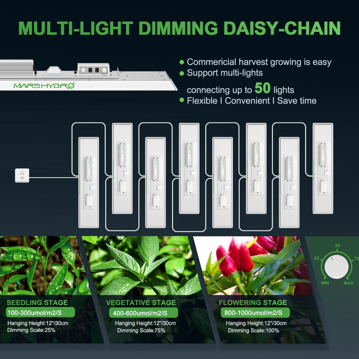 Mars Hydro 300W LED Grow Light TSL 2000